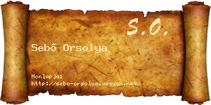 Sebő Orsolya névjegykártya